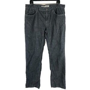 Express Jeans Rocco Men's Slim Fit Straight Leg Gray Corduroy Pant Size 36x32